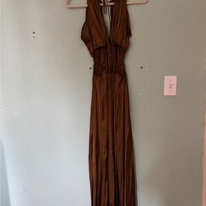 Zara Chocolate Brown Backless Dress